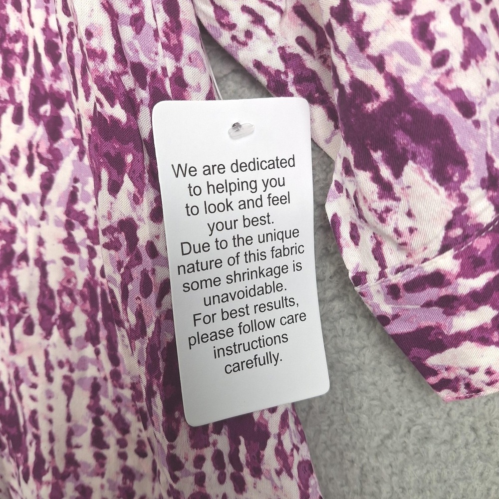 Woman Within Blouse Womens 18/20 Large Purple White Abstract Ikat Tunic Top NWT - Picture 9 of 9